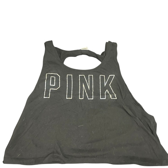 Victoria's Secret PINK black Tank Top with heart cut out on back Size M - Picture 1 of 3